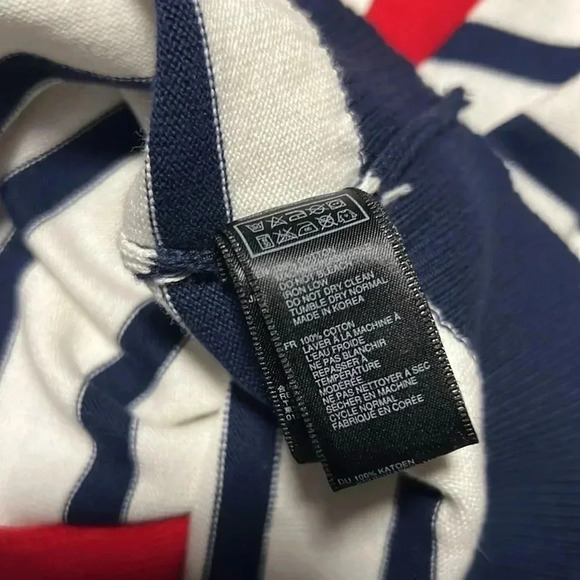 FOREVER 21 CARDIGAN SWEATER RED WJITE BLUE STRIPED BUTTON UP SIZE MEDIUM - Picture 8 of 8